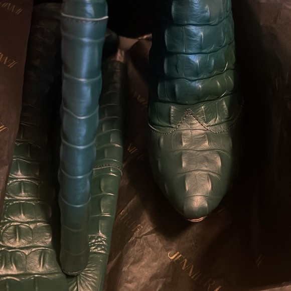 IAMJENNIFERLE Money Green CAIMAN II Croc-Thigh High Boots | Size 35 | Brand New! - Picture 5 of 6